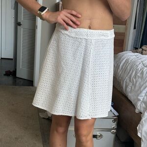 BCBGMaxAzria Ivory Eyelet A-Line Skirt